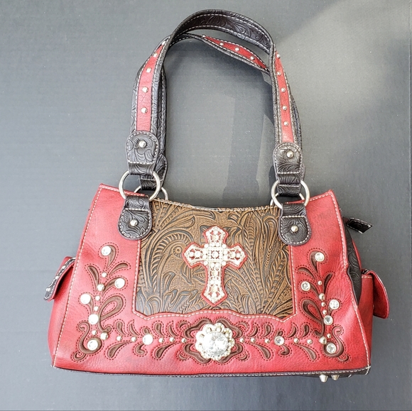Red Bejeweled Handbag - Picture 1 of 5